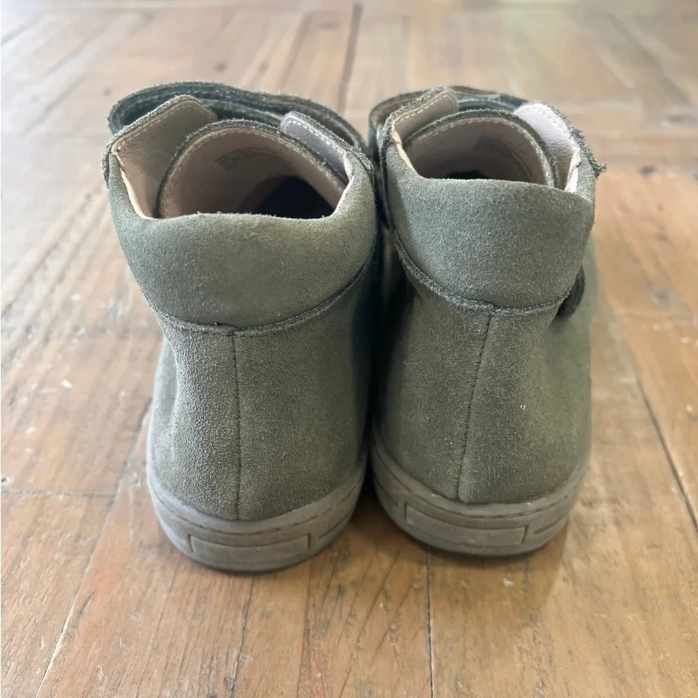 SweetHoney suede green hi top sneakers leather hook and loop big kid size 1